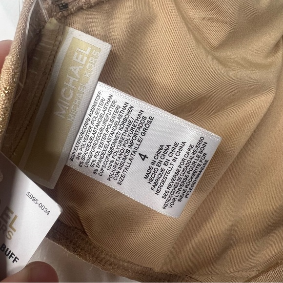 Sz 4 MICHAEL MICHAEL KORS LOGO-PRINT CUT-OUT ONE-PIECE SWIMSUIT NWT $134 MSRP - Picture 9 of 10